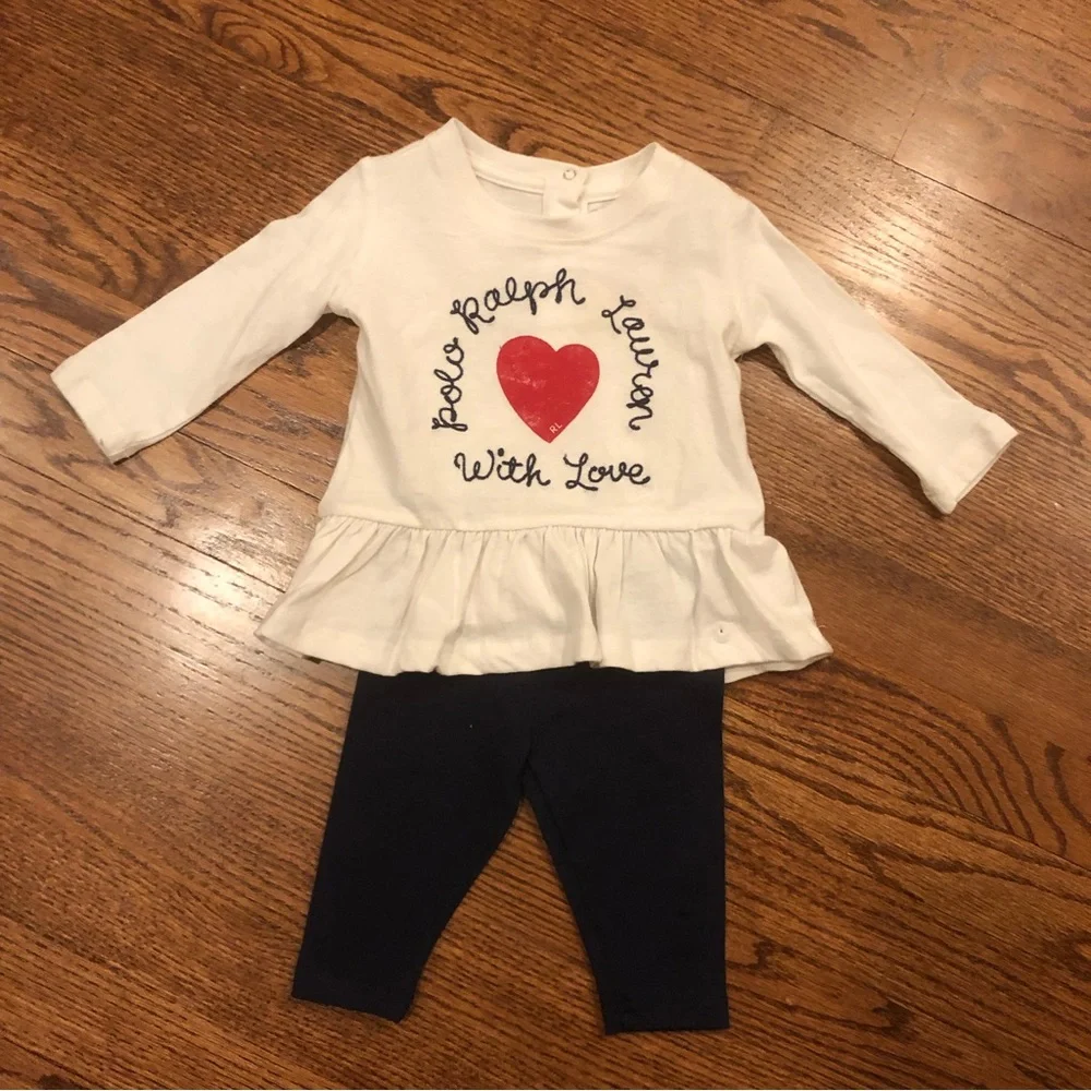 NEW Ralph Lauren Heart Outfit 6 Months